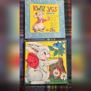 Kwiz Jigs Rare 1950s Animals Guessing Puzzle Game Book with 3 Puzzles Complete